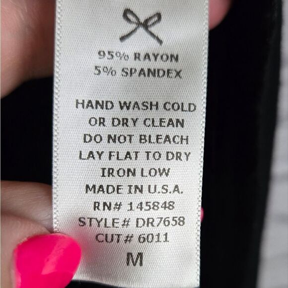 Everly Black Maternity Nursing Maxi Dress | Faux Wrap Jersey Knit Medium Comfy - Picture 4 of 8